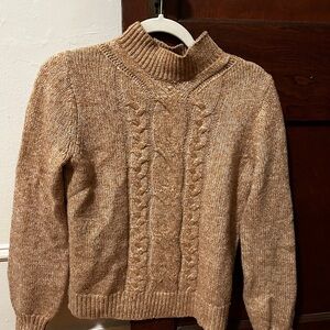 Cozy Tan Cable Knit Sweater